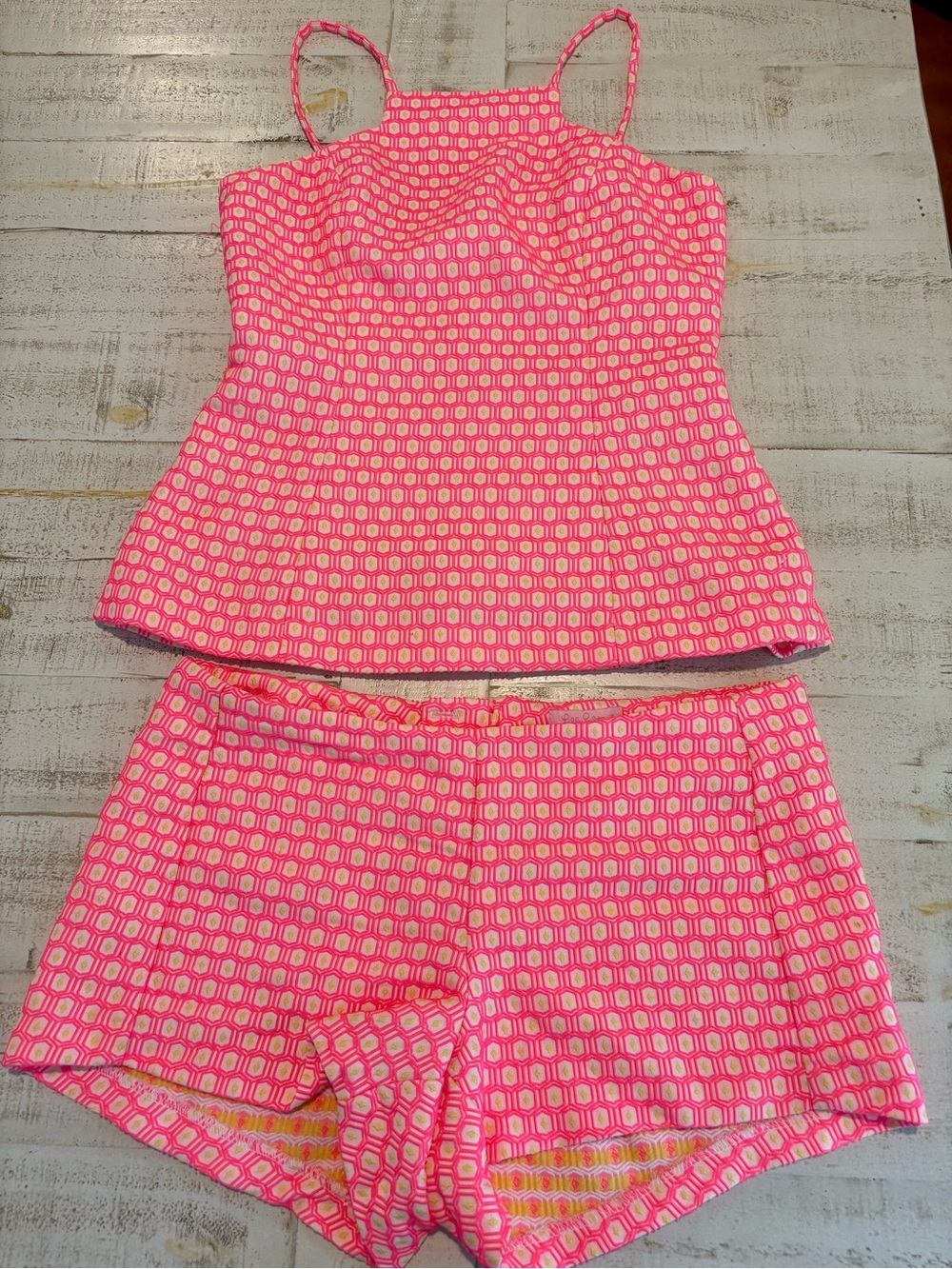 Lilly Pulitzer Matching Set Costello Hot Pink Geo Jacquard